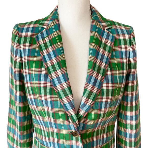 J. Crew Green Plaid Blazer - Picture 7 of 10